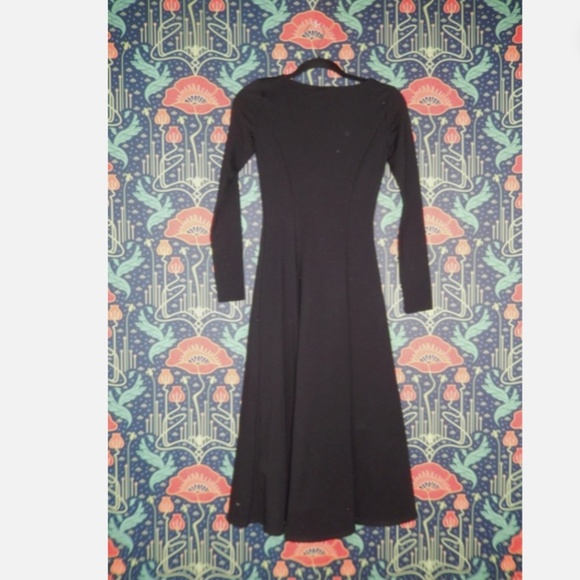 Aritzia Babaton Leda Black Ponte Knit Long Sleeve Midi Dress Nwt XXS - Picture 5 of 5